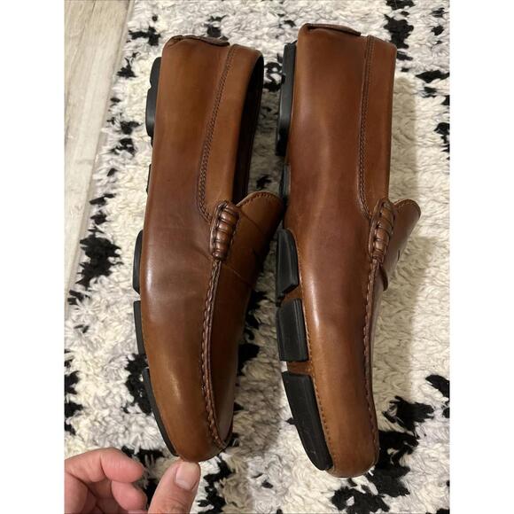 TO BOOT ADAM DERRICK MENS BROWN PENNY LOAFERS SIZE 9 MADE IN ITALY GREAT COND! - Picture 6 of 10